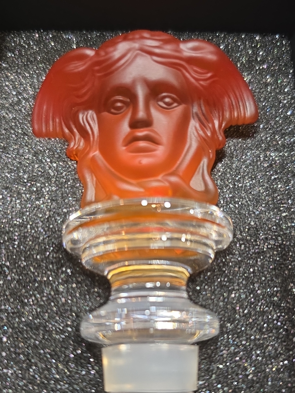 VERSACE ROSENTHAL MEDUSA Wine Stop Amber Crystal NEW
